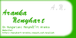 aranka menyhart business card